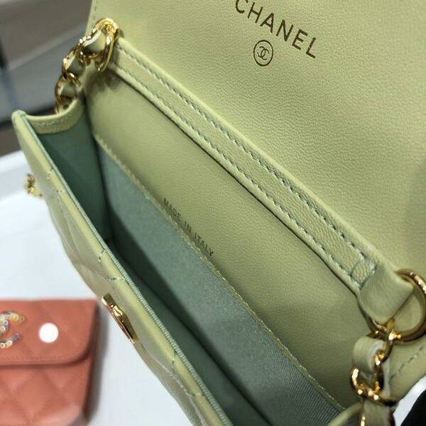 高仿名牌包chanel挎包chanel 2021新品 彩鑽woc mimi包 精緻的小羊皮 經典的菱格紋 AP1942Yxxqb11201