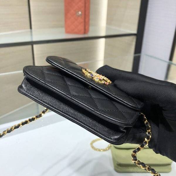 高仿包包批發chanel挎包chanel 2021新品 彩鑽woc mimi包 精緻的小羊皮 經典的菱格紋 AP1942Yxxqb11202
