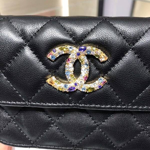 高仿包包批發chanel挎包chanel 2021新品 彩鑽woc mimi包 精緻的小羊皮 經典的菱格紋 AP1942Yxxqb11202