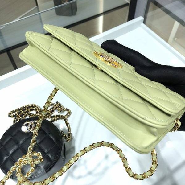 高仿精品推薦chanel挎包chanel 2021新品 彩鑽Woc包 精緻的小羊皮 經典的菱格紋 AP1943Yxxqb11206