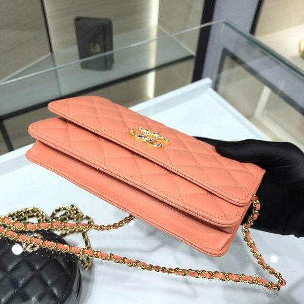 高仿包包批發chanel挎包chanel 2021新品 彩鑽Woc包 精緻的小羊皮 經典的菱格紋 AP1943Yxxqb11207