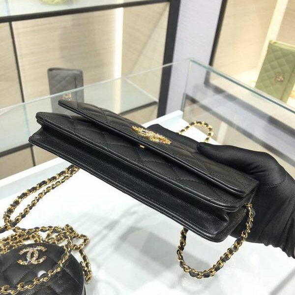 顶级高仿chanel挎包chanel 2021新品 彩鑽Woc包 精緻的小羊皮 經典的菱格紋 AP1943Yxxqb11208