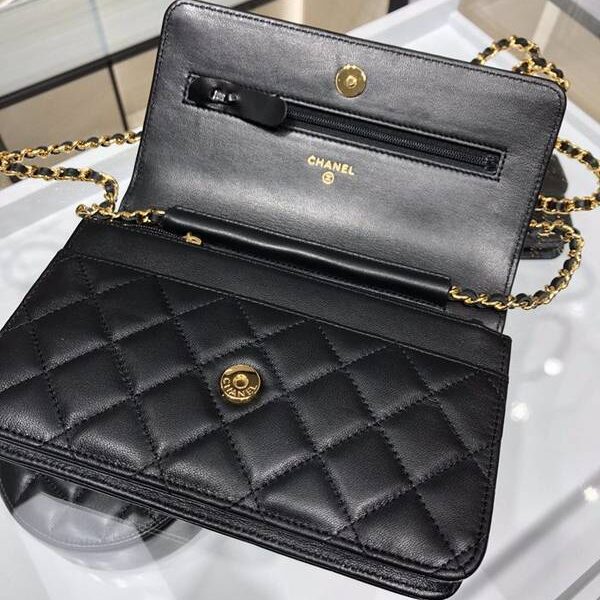 顶级高仿chanel挎包chanel 2021新品 彩鑽Woc包 精緻的小羊皮 經典的菱格紋 AP1943Yxxqb11208