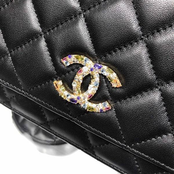 顶级高仿chanel挎包chanel 2021新品 彩鑽Woc包 精緻的小羊皮 經典的菱格紋 AP1943Yxxqb11208