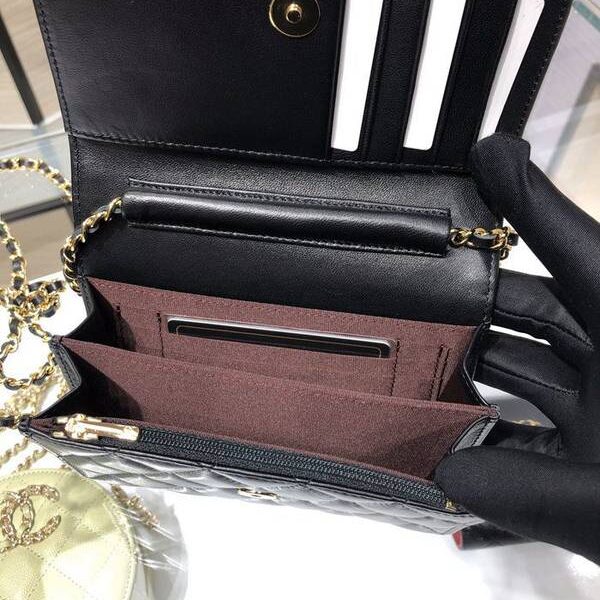 高仿網台灣chanel挎包chanel 2020新品 mini woc 經典菱格 魚子醬 AP1649Yxxqb11212