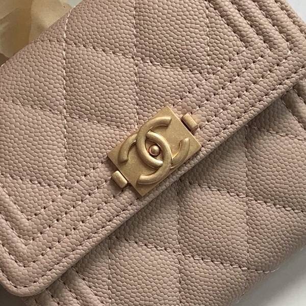 高仿包包批發chanel短錢包CHANEL海外原單走私貨專屬高端打造 櫻花粉色進口顆粒壓花牛皮 A80734xxqb11256