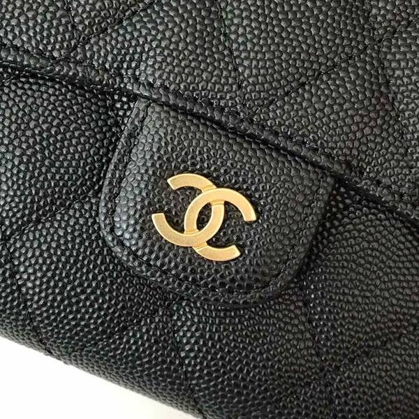 高仿精品chanel短錢包香奈兒CHANELCF短三折錢包到貨 卡位6個 後面有零錢包 荔枝紋頭層牛皮搭配金色五金 82288 xxqb11265