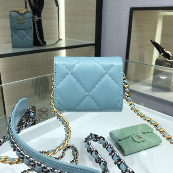 頂級1：1chanel挎包Chanel 2021新品 19系列新款小羊皮 零錢包 卡包 AP1787Axxqb11294