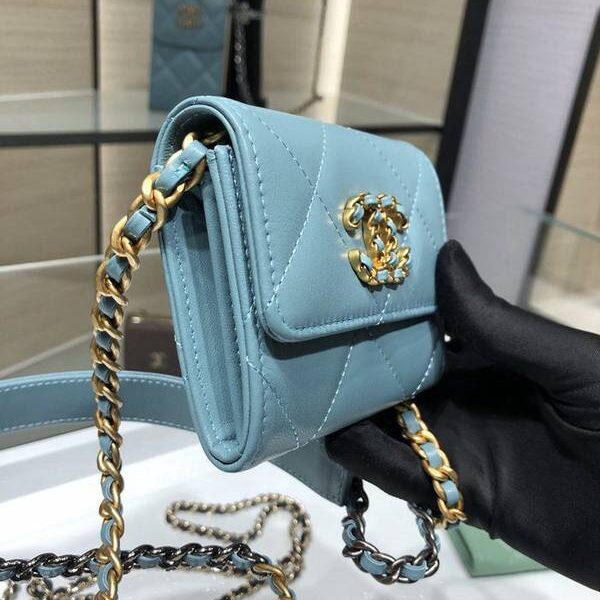 頂級1：1chanel挎包Chanel 2021新品 19系列新款小羊皮 零錢包 卡包 AP1787Axxqb11294