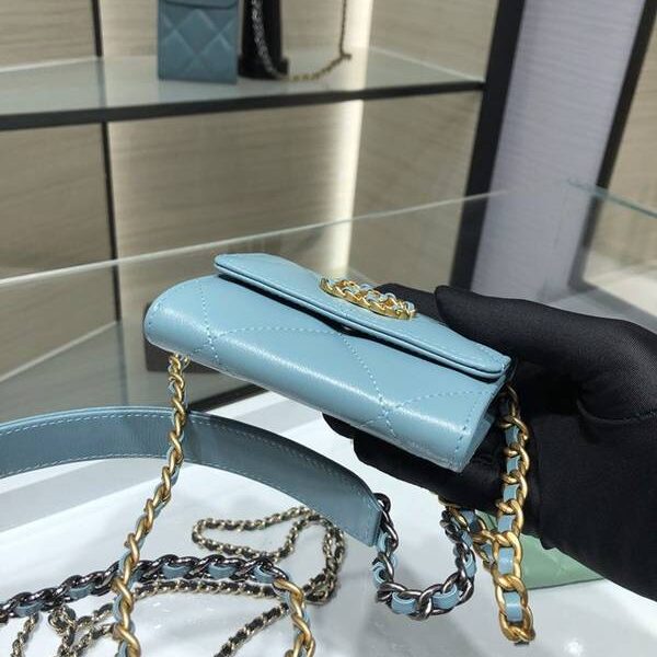頂級1：1chanel挎包Chanel 2021新品 19系列新款小羊皮 零錢包 卡包 AP1787Axxqb11294