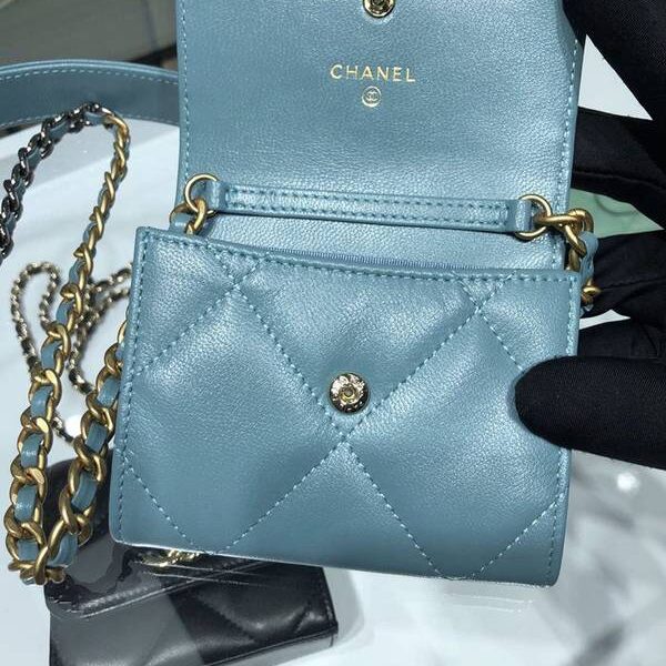 頂級1：1chanel挎包Chanel 2021新品 19系列新款小羊皮 零錢包 卡包 AP1787Axxqb11294