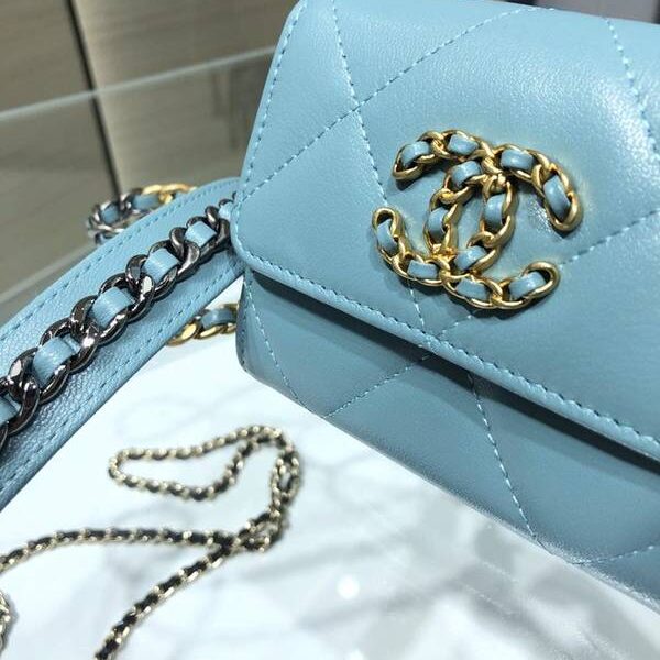 頂級1：1chanel挎包Chanel 2021新品 19系列新款小羊皮 零錢包 卡包 AP1787Axxqb11294