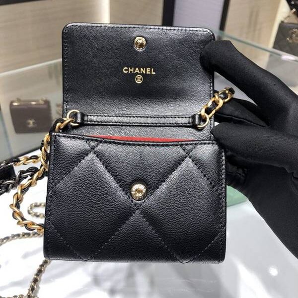 奢侈品chanel挎包Chanel 2021新品 19系列新款小羊皮 零錢包 卡包 AP1787Axxqb11295