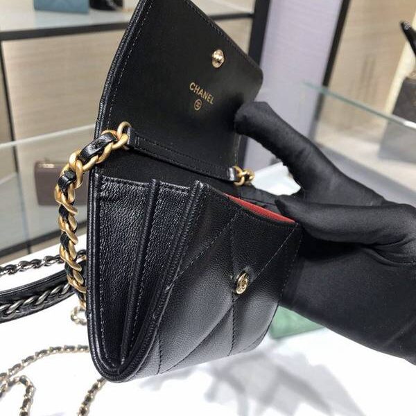 奢侈品chanel挎包Chanel 2021新品 19系列新款小羊皮 零錢包 卡包 AP1787Axxqb11295