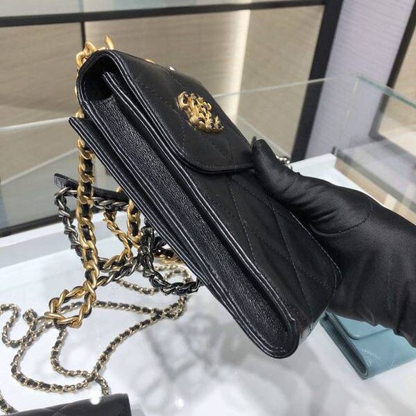 頂級高仿chanel挎包Chanel 2021新品 19系列新款小羊皮 零錢包 卡包 AP1787Axxqb11297