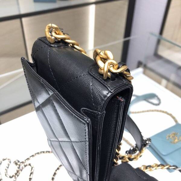 頂級高仿chanel挎包Chanel 2021新品 19系列新款小羊皮 零錢包 卡包 AP1787Axxqb11297
