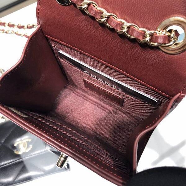 頂級原單chanel挎包Chanel 香奈 大方格新款零錢包 單肩斜挎 金屬牌 旋轉搭扣 進口小羊皮 A81633Yxxqb11298