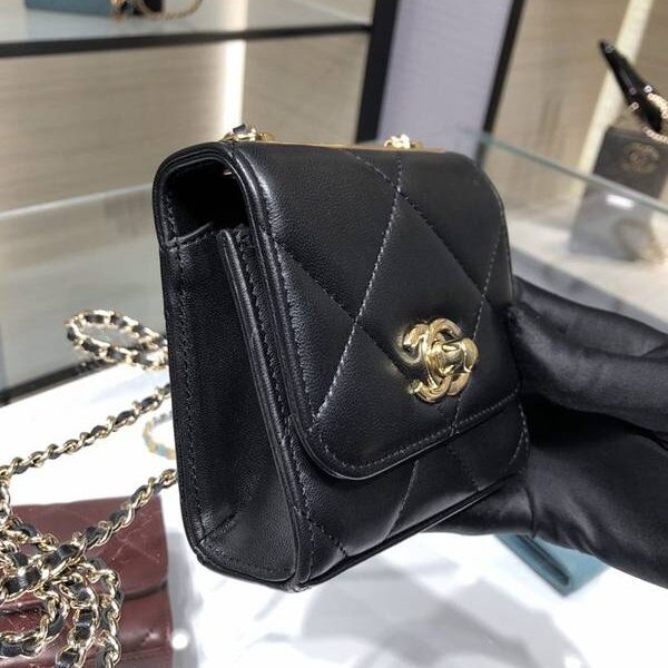 最高等級chanel挎包Chanel 香奈 大方格新款零錢包 單肩斜挎 金屬牌 旋轉搭扣 進口小羊皮 A81633Yxxqb11299
