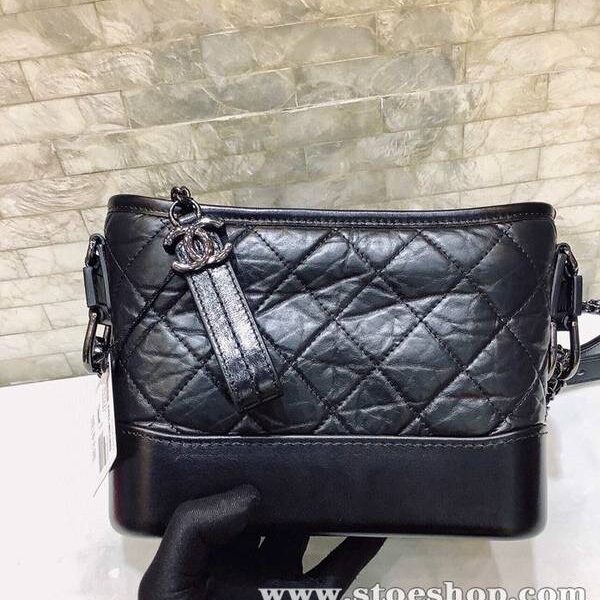 經典款A貨chanel挎包chanel Gabrielle 酷炫黑槍色五金 胎牛皮流浪包 91810 尺寸20cmxxqb11334
