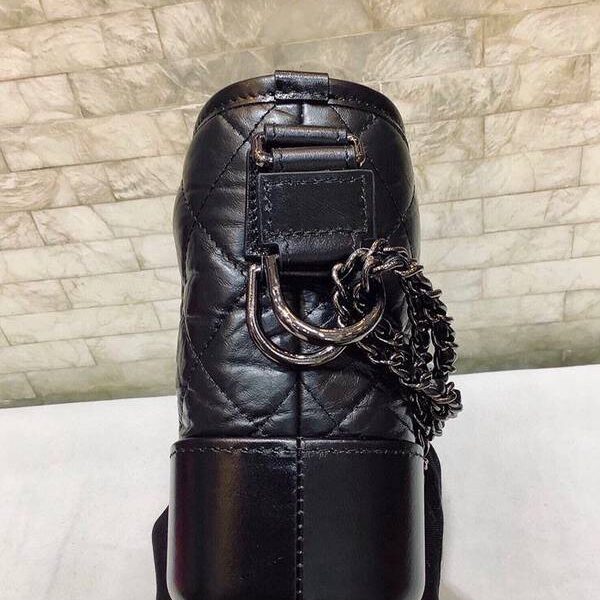 經典款A貨chanel挎包chanel Gabrielle 酷炫黑槍色五金 胎牛皮流浪包 91810 尺寸20cmxxqb11334
