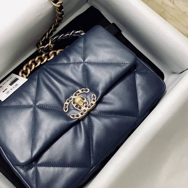 高仿chanel挎包chanel 19新品 bag 明星款 進口山羊皮 做舊金1160xxqb11335