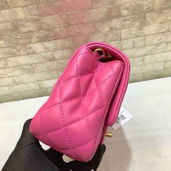 高仿奢侈品chanel挎包chanel2020春夏新款 羊皮金屬球mini CF方胖子金珠可調節斜挎單肩包尺寸18cm 20cm xxqb11339