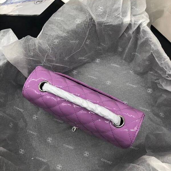 名牌包折扣 香奈兒CF系列 漆皮經典斜背包