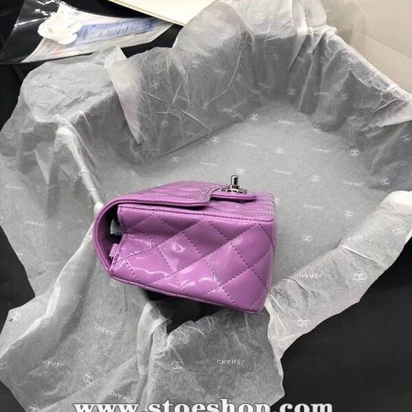 名牌包折扣 香奈兒CF系列 漆皮經典斜背包