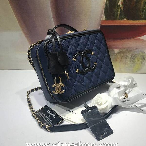 頂級原單chanel 93343化妝包立體感logo原廠魚子醬牛皮chb11020