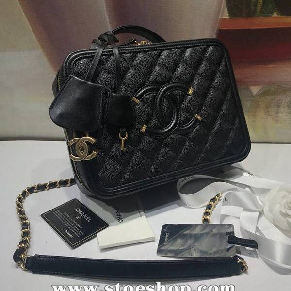 一比一精仿 chanel 化妝包立體感logo原廠魚子醬牛皮