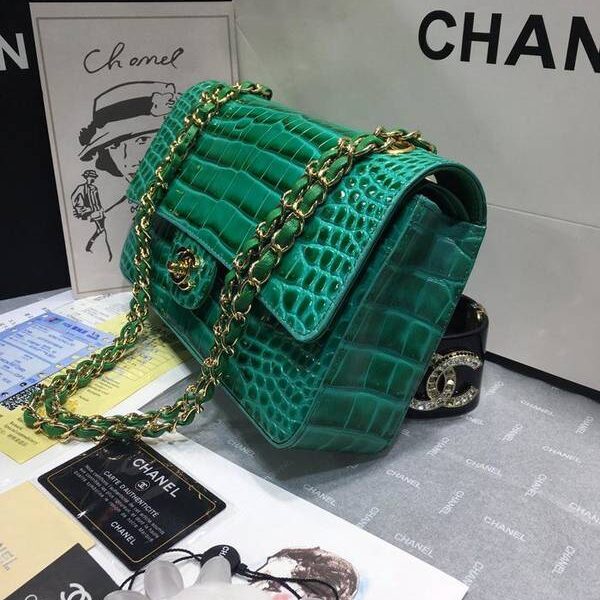 一比一精品香奈兒A01112最新經典款CF小牛皮壓花蜥蜴紋時尚單肩鏈條口蓋包chb11042