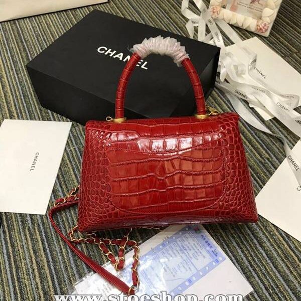 精品長夾高仿chanel93050最新款cocohandle牛皮壓花鱷魚紋羊皮單肩斜挎鏈條包chb11252
