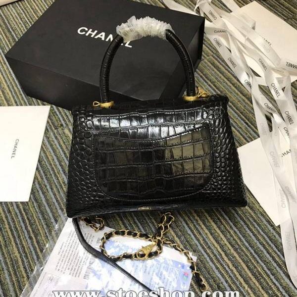 精品包高仿chanel93050最新款cocohandle牛皮壓花鱷魚紋羊皮單肩斜挎鏈條包chb11255