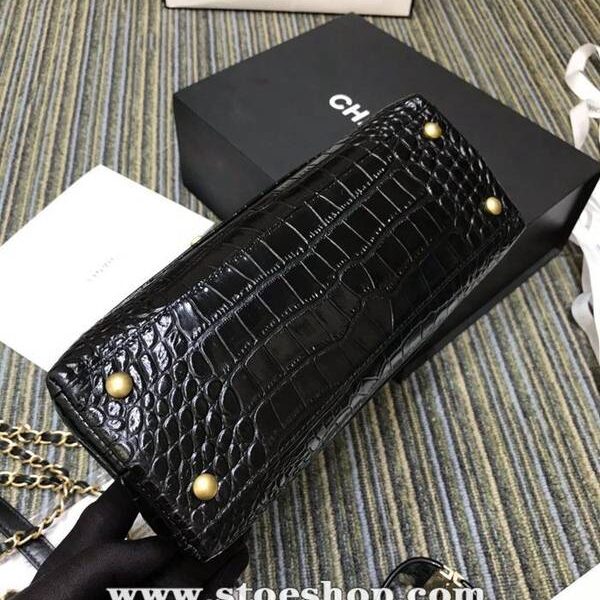 精品包高仿chanel93050最新款cocohandle牛皮壓花鱷魚紋羊皮單肩斜挎鏈條包chb11255