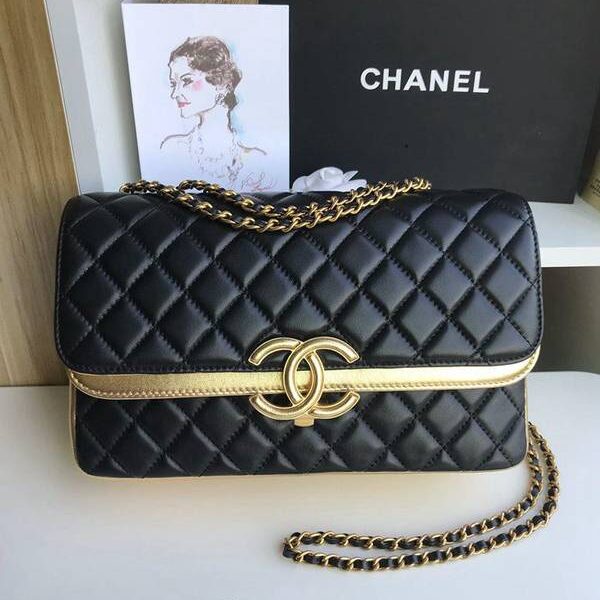頂級高仿chanel57276大號進口羊皮雙袋雙蓋頭chb11281