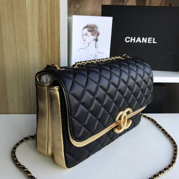 頂級高仿chanel57276大號進口羊皮雙袋雙蓋頭chb11281