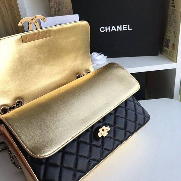 頂級高仿chanel57276大號進口羊皮雙袋雙蓋頭chb11281