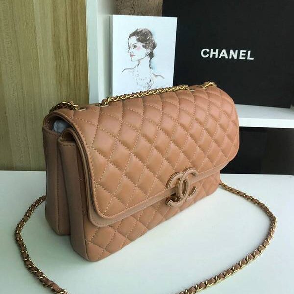 高仿名牌包chanel57276大號進口羊皮雙袋雙蓋頭chb11284