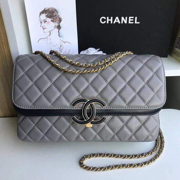 高仿包包批發chanel57276大號進口羊皮雙袋雙蓋頭chb11285
