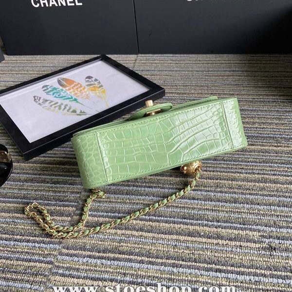 原單1：1AS1787 chanel口蓋包鱷魚壓紋小牛皮chb11315