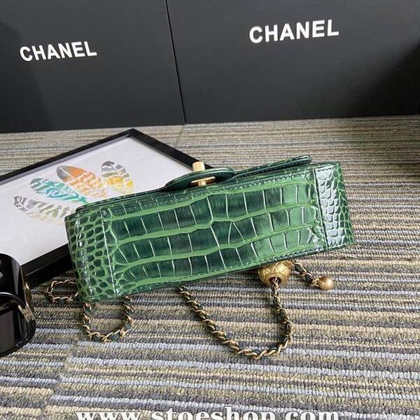 頂級高仿 Chanel 口蓋包鱷魚壓紋小牛皮