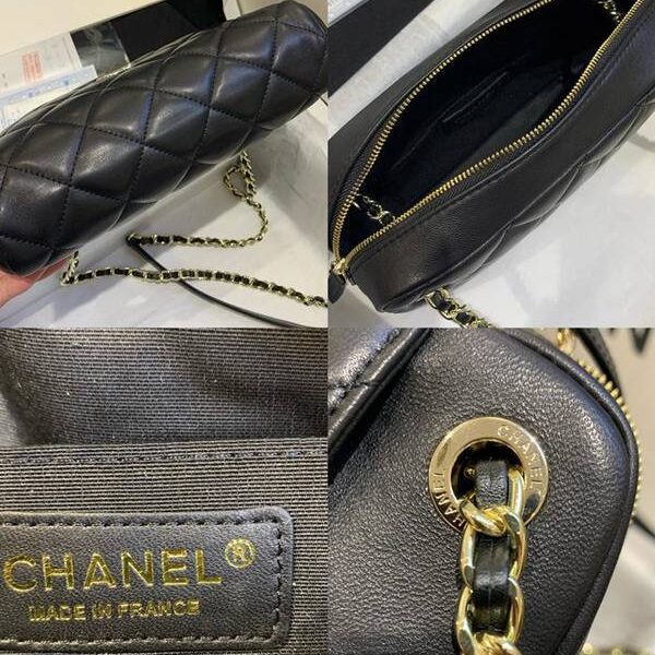 高仿chanel2020新款球紋與羊皮版二合一鏈條包chb11477