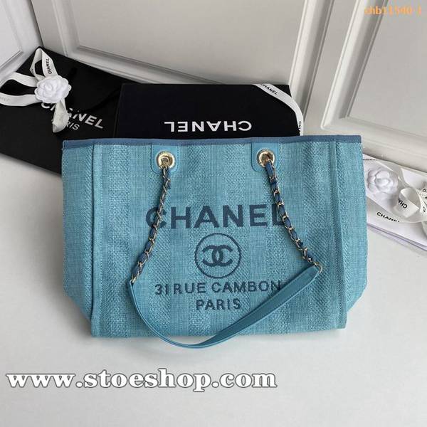 原版A貨2020春夏最美度假風購物袋chanel tote鏈條帆布沙灘包chb11540