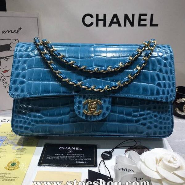 高仿chanel 01112最新經典款CF小牛皮壓花鱷魚紋時尚單肩鏈條口蓋包chb11832