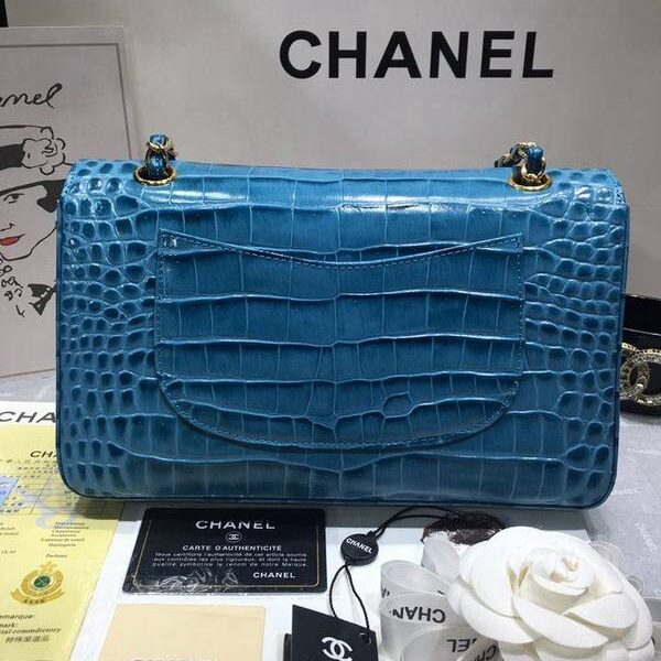 高仿chanel 01112最新經典款CF小牛皮壓花鱷魚紋時尚單肩鏈條口蓋包chb11832