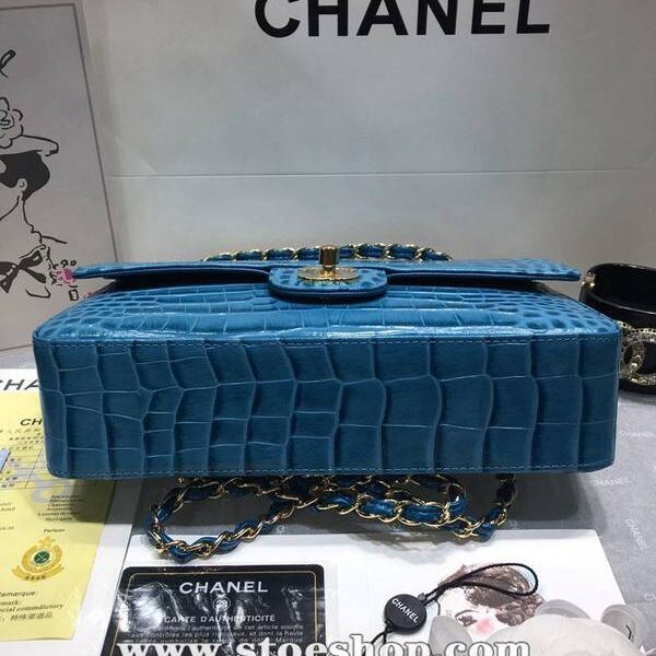 高仿chanel 01112最新經典款CF小牛皮壓花鱷魚紋時尚單肩鏈條口蓋包chb11832