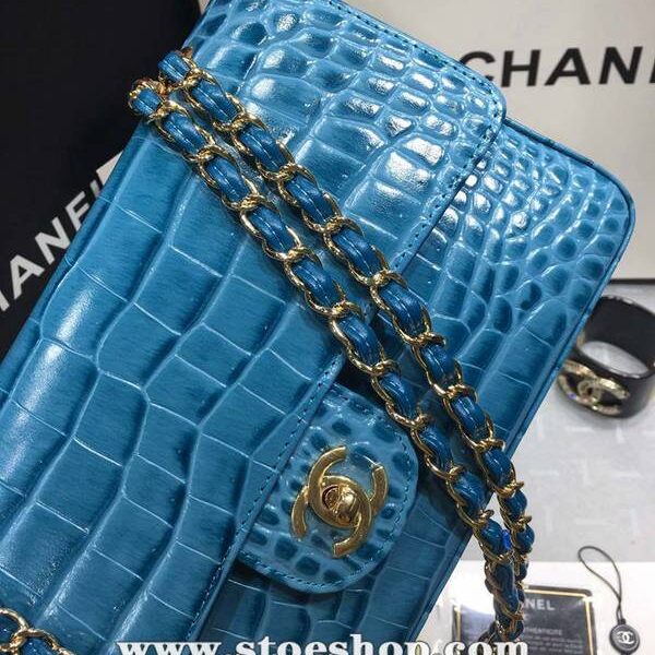 高仿chanel 01112最新經典款CF小牛皮壓花鱷魚紋時尚單肩鏈條口蓋包chb11832