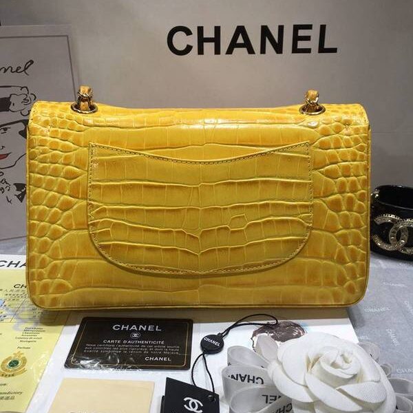 高仿A貨chanel 01112最新經典款CF小牛皮壓花鱷魚紋時尚單肩鏈條口蓋包chb11833