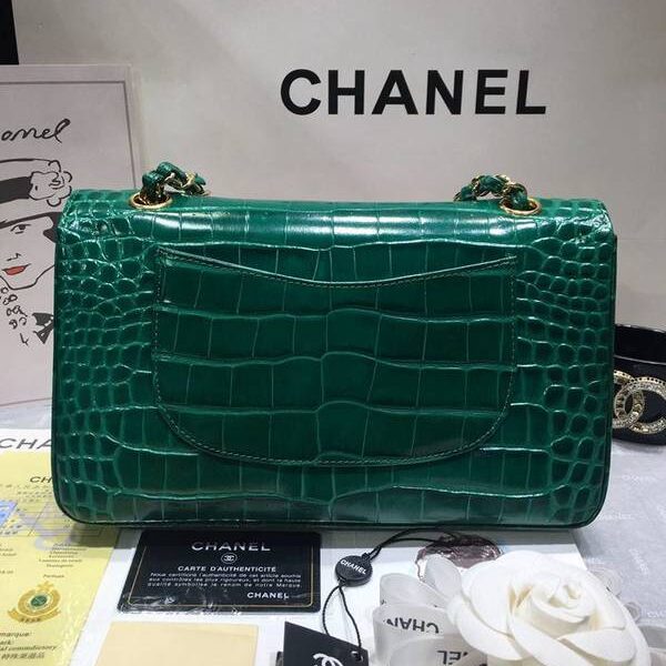 高仿原單chanel 01112最新經典款CF小牛皮壓花鱷魚紋時尚單肩鏈條口蓋包chb11834