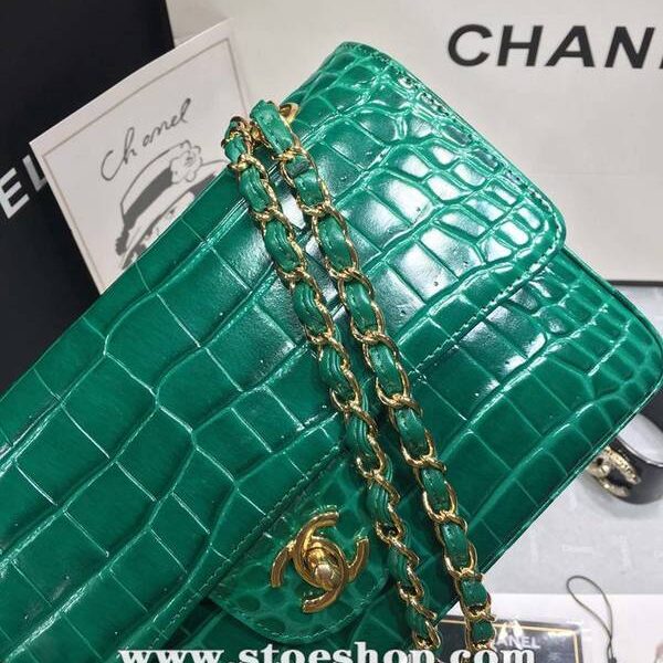 高仿原單chanel 01112最新經典款CF小牛皮壓花鱷魚紋時尚單肩鏈條口蓋包chb11834